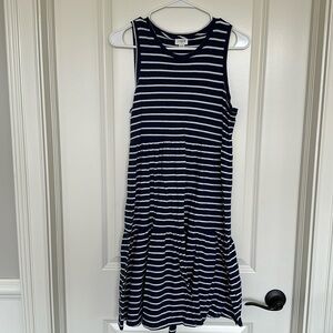 JCrew Women’s navy and white striped tiered dress.  XXS